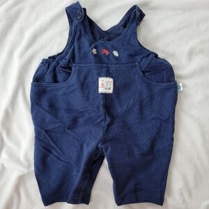 Vintage navy blue elastic waist nautical overalls 6m
